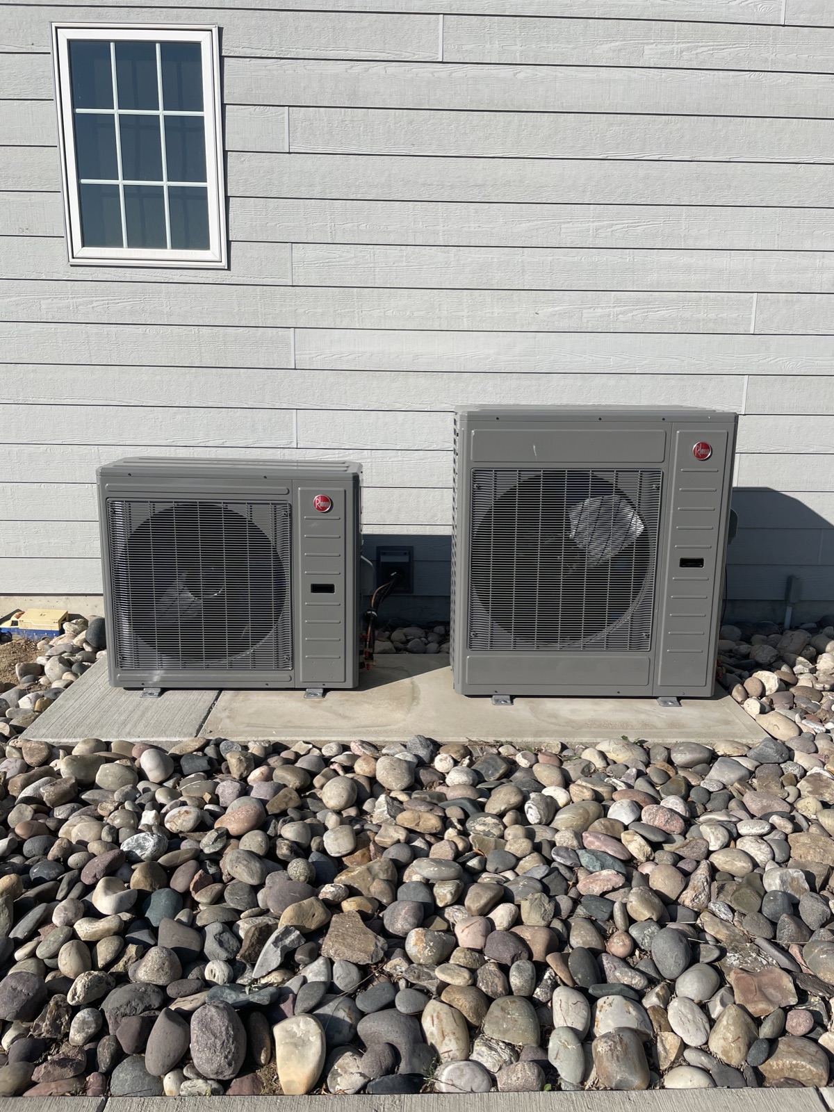 New Rheem AC and heat pump units installed by Cowboy Heating & Cooling